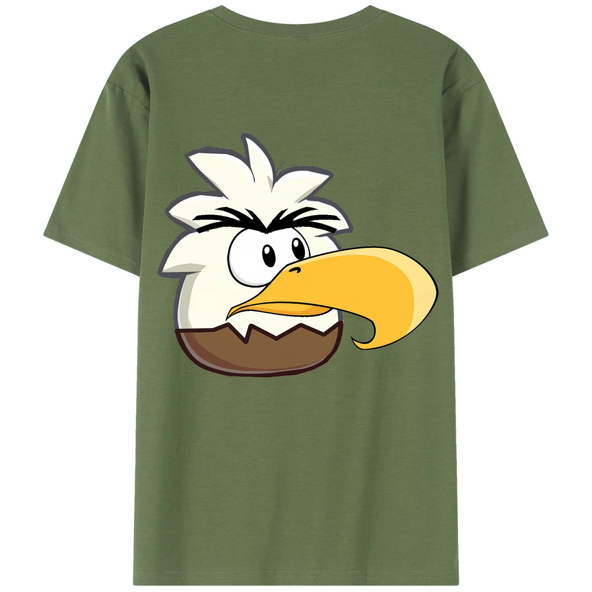（画像用） Angry Birds アングリーバード 綿100％ メンズ半袖Tシャツ（バックプリント） 通気性